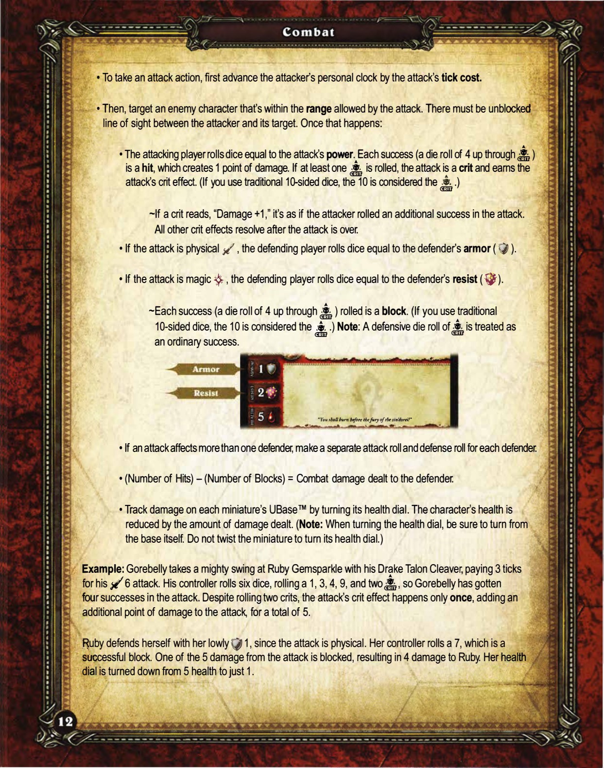 Combat Roll Example Basic Rules — WoW Minis Encyclopedia